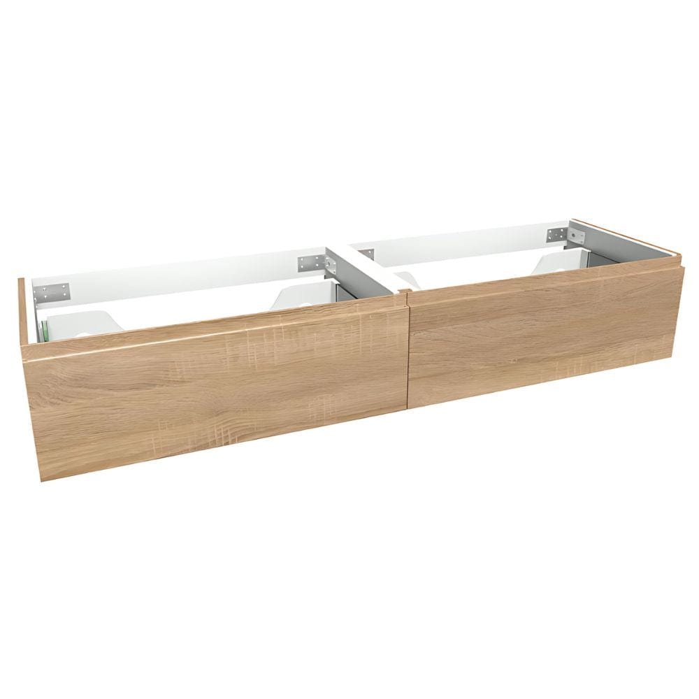 VikingBad MIE Demi Fingergrep Servantskap Mål: B(120-200)xH46xD29 cm Lys eik / 160cm dobbel VikingBad Servantskap VB-116230