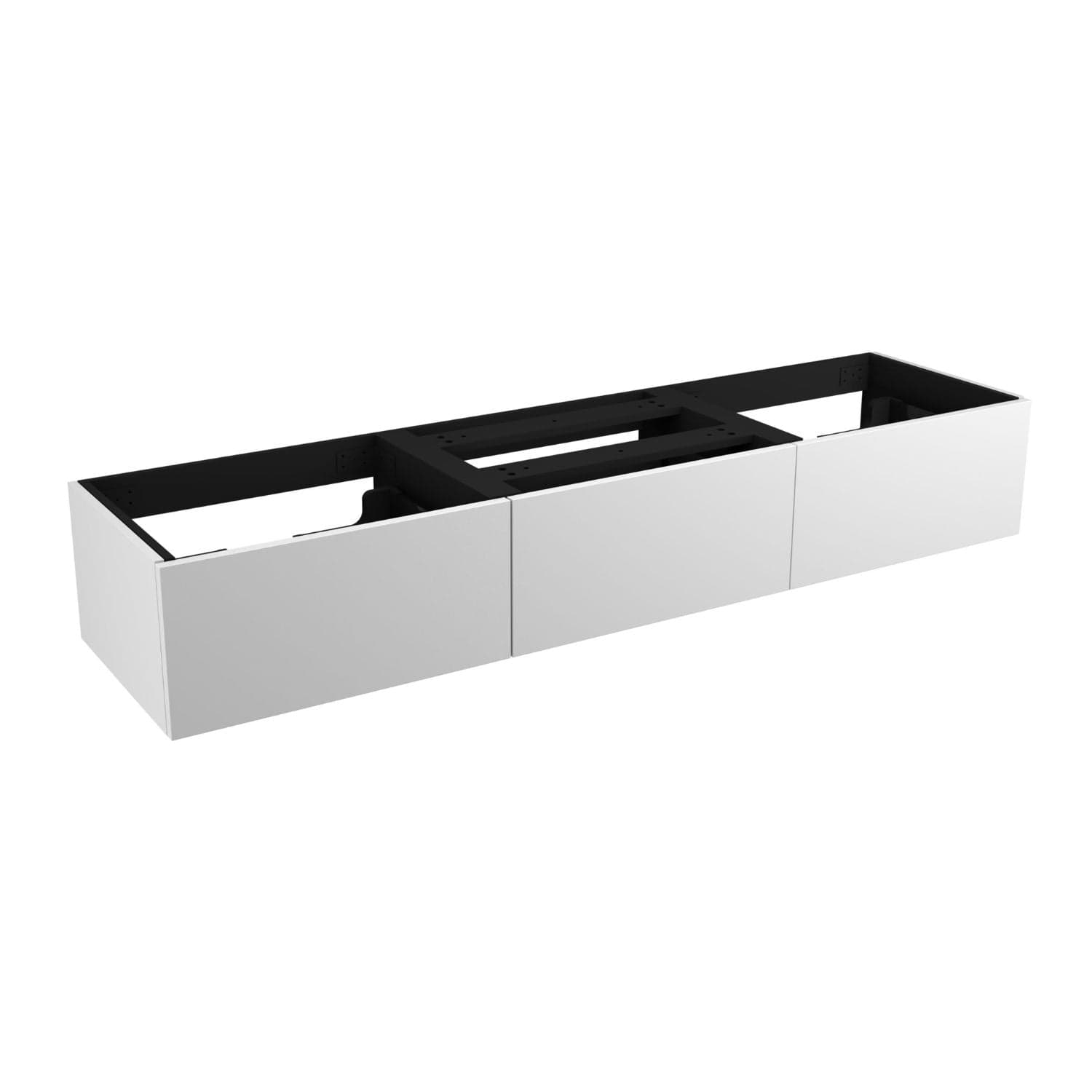 VikingBad MIE Demi Slett Servantskap Mål: B180xH46xD29 cm (2 Servant) Hvit / 180cm dobbel VikingBad Servantskap VB-116360