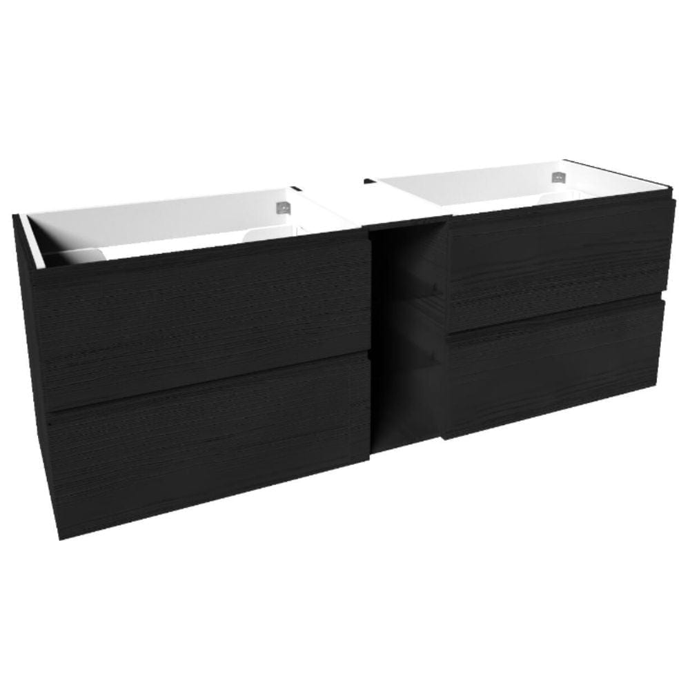 VikingBad MIE FINGERGREP DBL Servantskap åpen glasshylle Svart eik / 160cm dobbel VikingBad Servantskap VB-114586