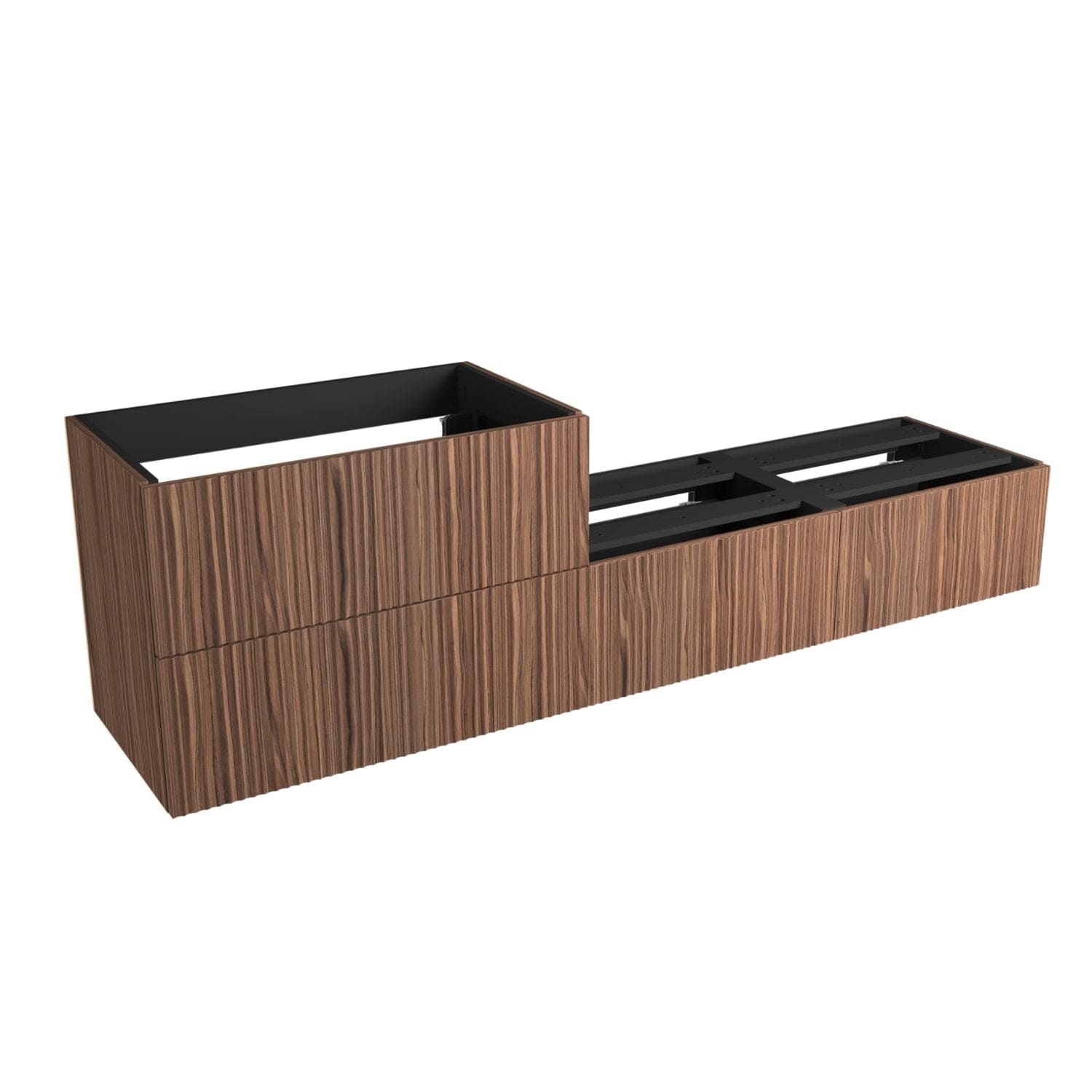 VikingBad MIE SMART Bølge Servantskap Valnøtt / 200cm VikingBad Servantskap VB-116961