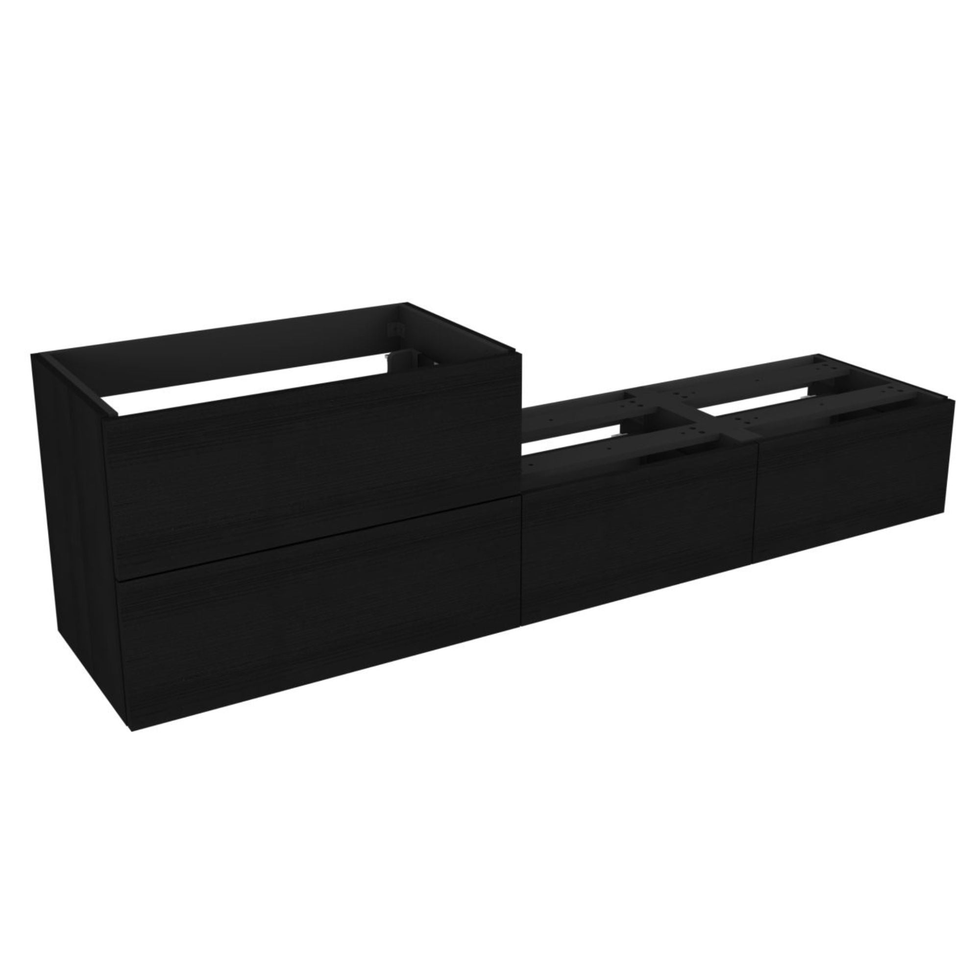 VikingBad Mie Smart Slett Servantskap 200 cm Svart eik / 200cm VikingBad Servantskap VB-116200