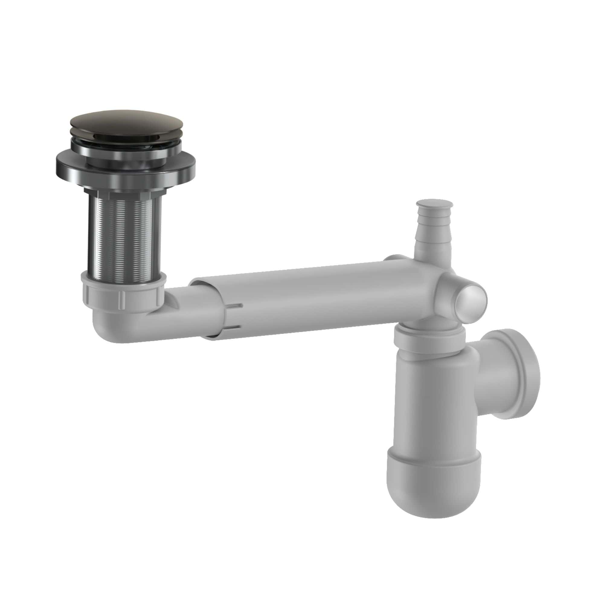 VikingBad MIE Vannlås PUM 40mm & Pop-up Børstet grå VikingBad Vannlås VB-117850