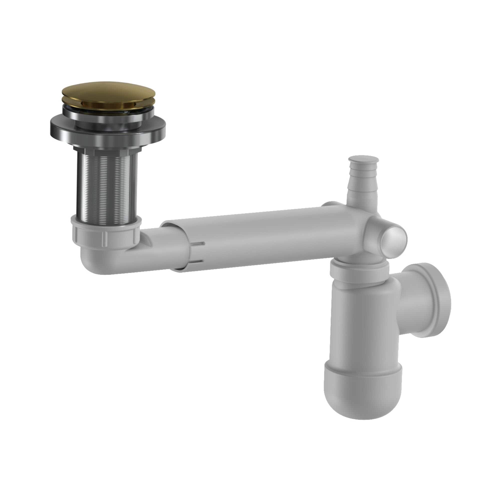 VikingBad MIE Vannlås PUM 40mm & Pop-up Børstet messing VikingBad Vannlås VB-117851