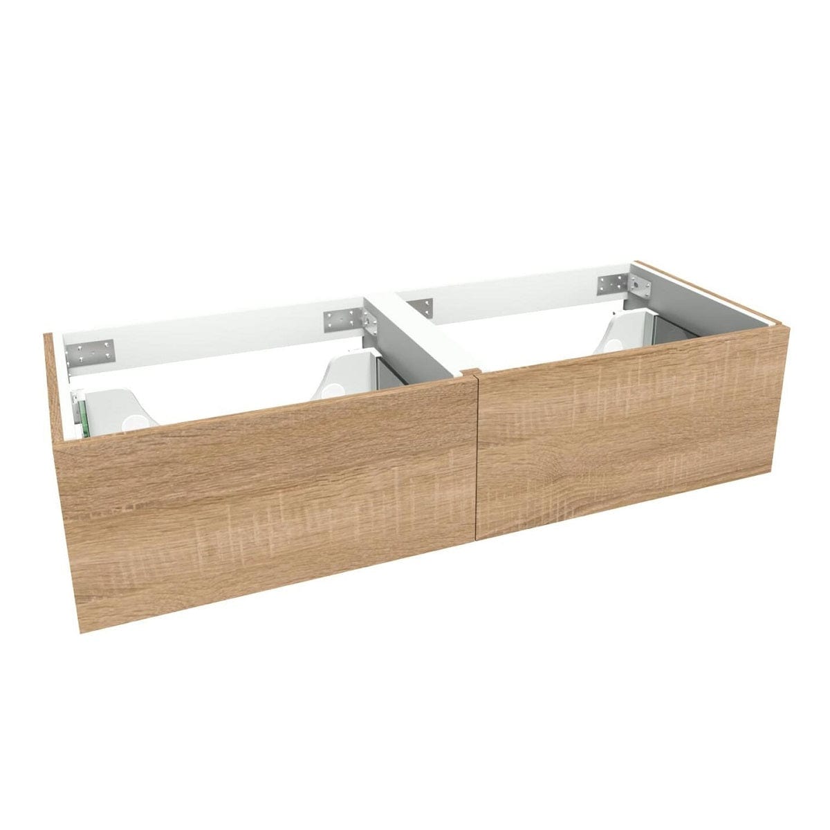 VikingBad Servantskap slett MIE DEMI - Mål: B(120-180)xH46xD29 cm Lys eik / 120cm dobbel VikingBad Servantskap VB-116260