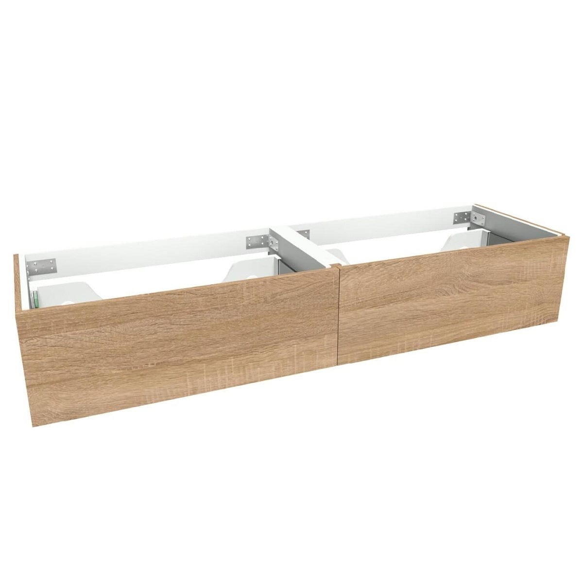 VikingBad Servantskap slett MIE DEMI - Mål: B(120-180)xH46xD29 cm Lys eik / 160cm dobbel VikingBad Servantskap VB-116270