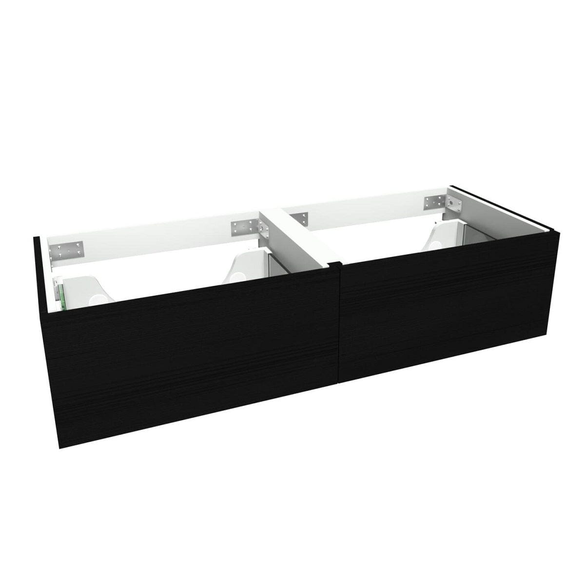 VikingBad Servantskap slett MIE DEMI - Mål: B(120-180)xH46xD29 cm Svart eik / 120cm dobbel VikingBad Servantskap VB-116261