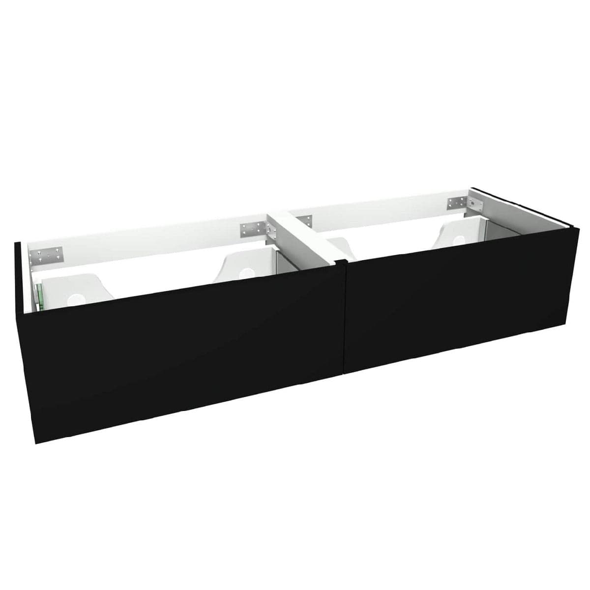 VikingBad Servantskap slett MIE DEMI - Mål: B(120-180)xH46xD29 cm Svart matt / 140cm dobbel VikingBad Servantskap VB-116267