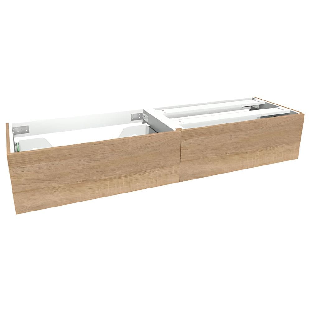 VikingBad Servantskap slett MIE DEMI Mål: B(60-180)xH46xD29 cm Lys eik / 160cm VikingBad Servantskap VB-116290