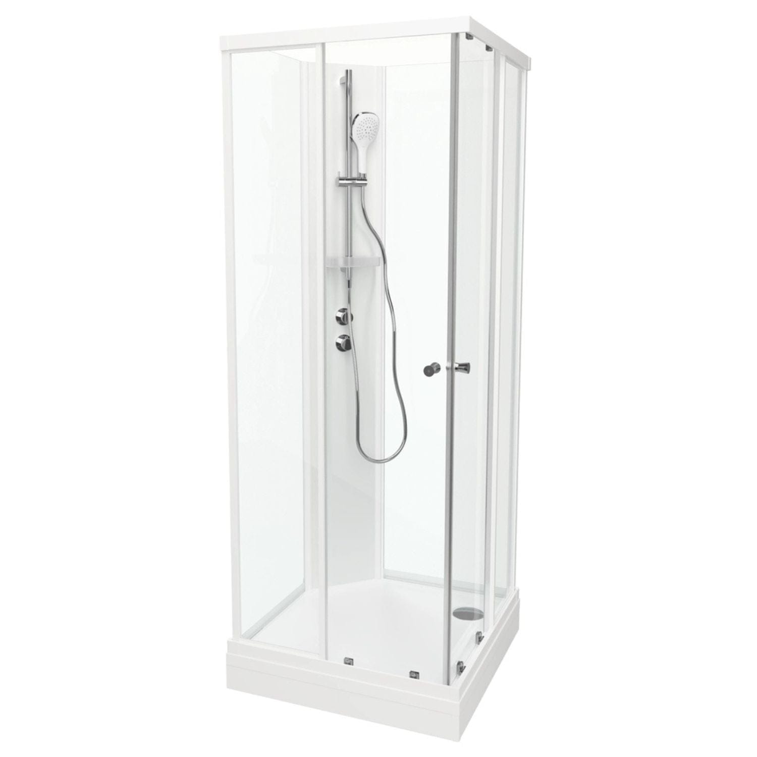 VikingBad SOFIA Rett Standard Dusjkabinett Hvit matt / 80x80cm / Klart glass VikingBad Dusjkabinett VB-117803
