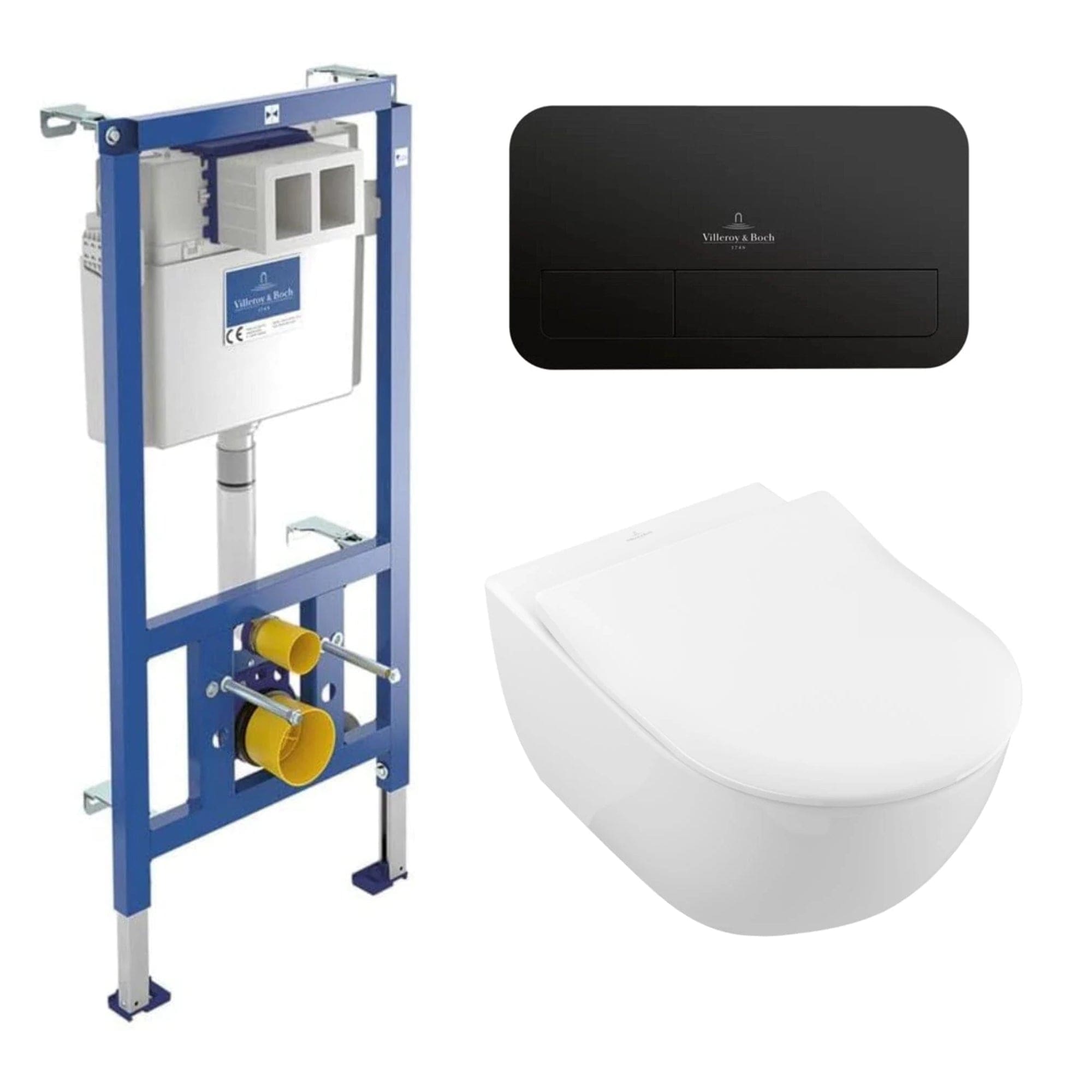 Villeroy & Boch Subway 2.0 Toalettpakke Svart matt Villeroy & Boch Toalettpakker