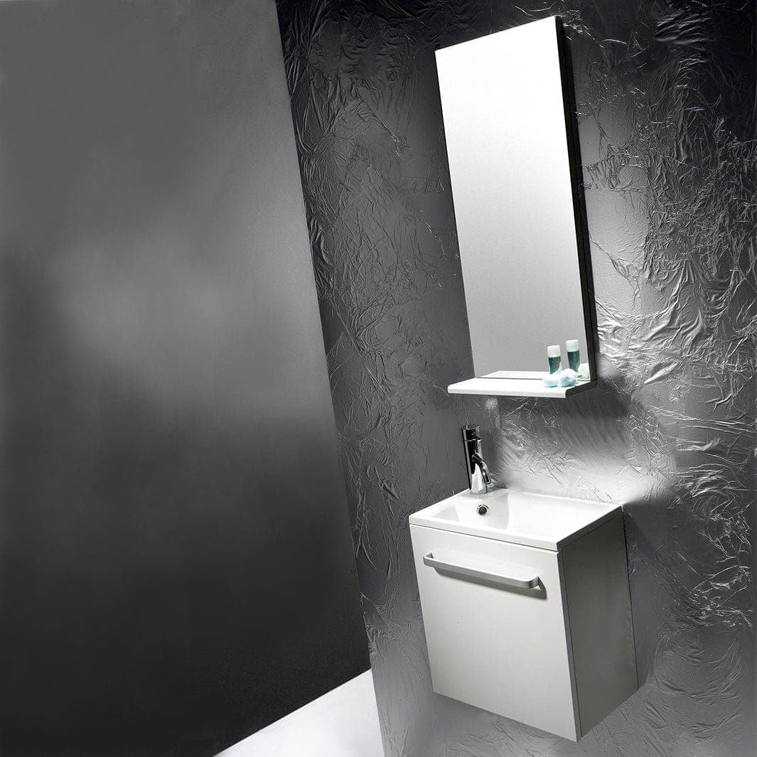 Bathco Niza Møbelpakke - servantskap, servant og speil Hvit høyglans / 44cm Bathco Møbelpakke bad KO-9901BL