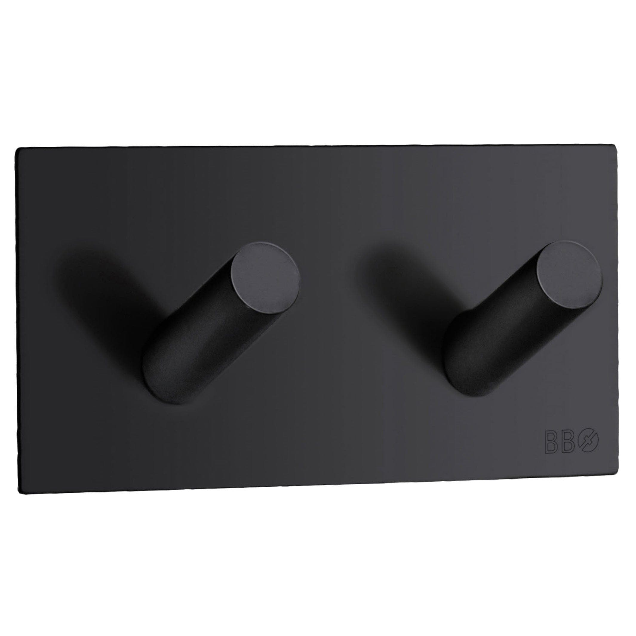 Beslagsboden Dobbel Krok 1093 - selvklebende Svart matt Beslagsboden Knagger SM-BB1093