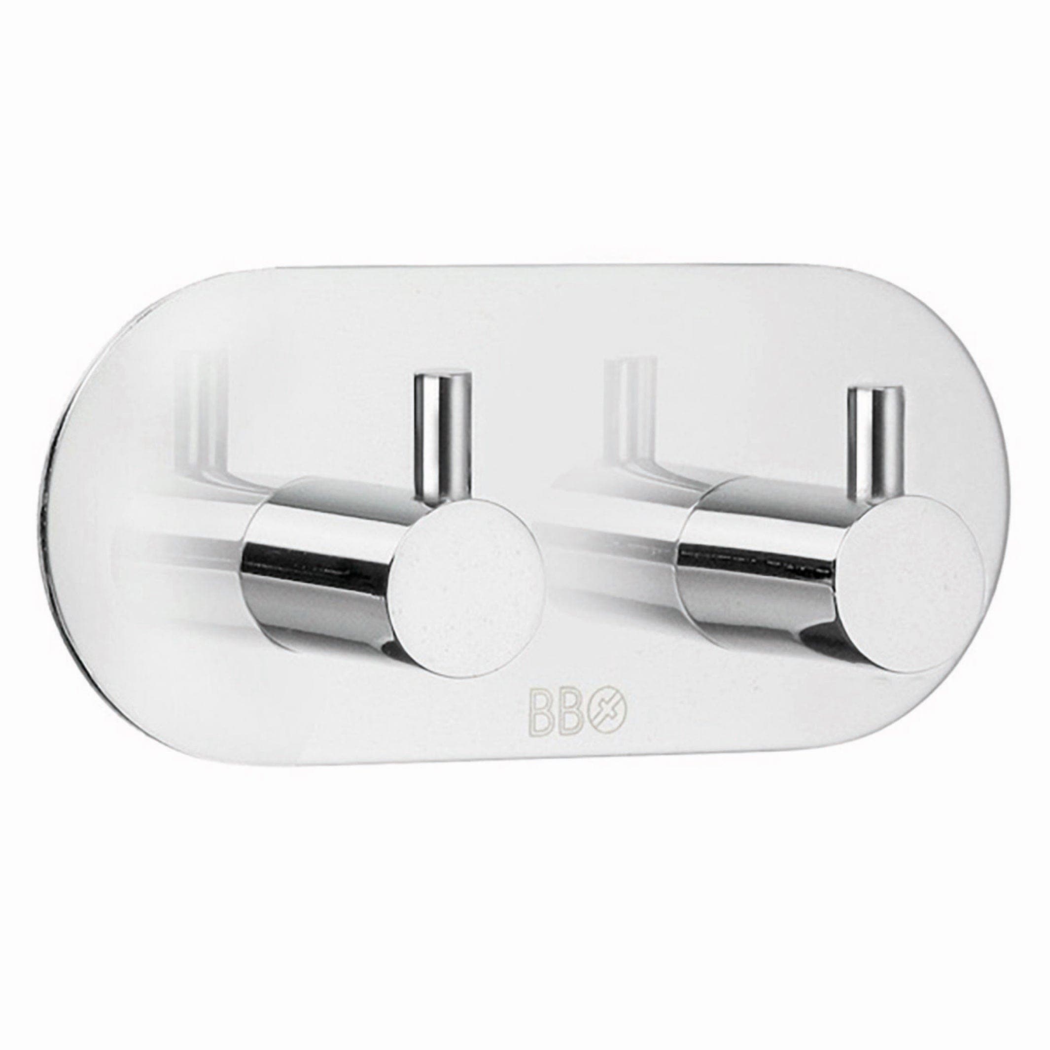 Beslagsboden Dobbel Krok 1102 - selvklebende Krom Beslagsboden Knagger SM-BK1102