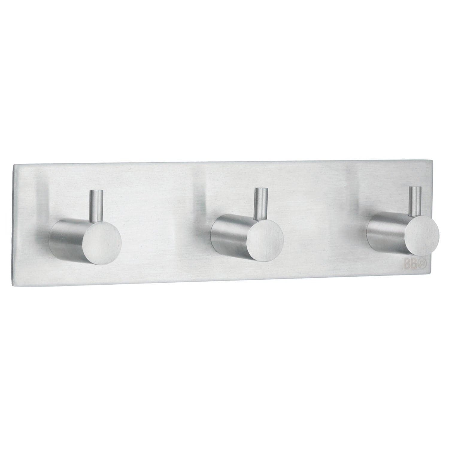 Beslagsboden Kroklist 3 Kroker 1107 - selvklebende Matt krom Beslagsboden Knagger SM-B1107