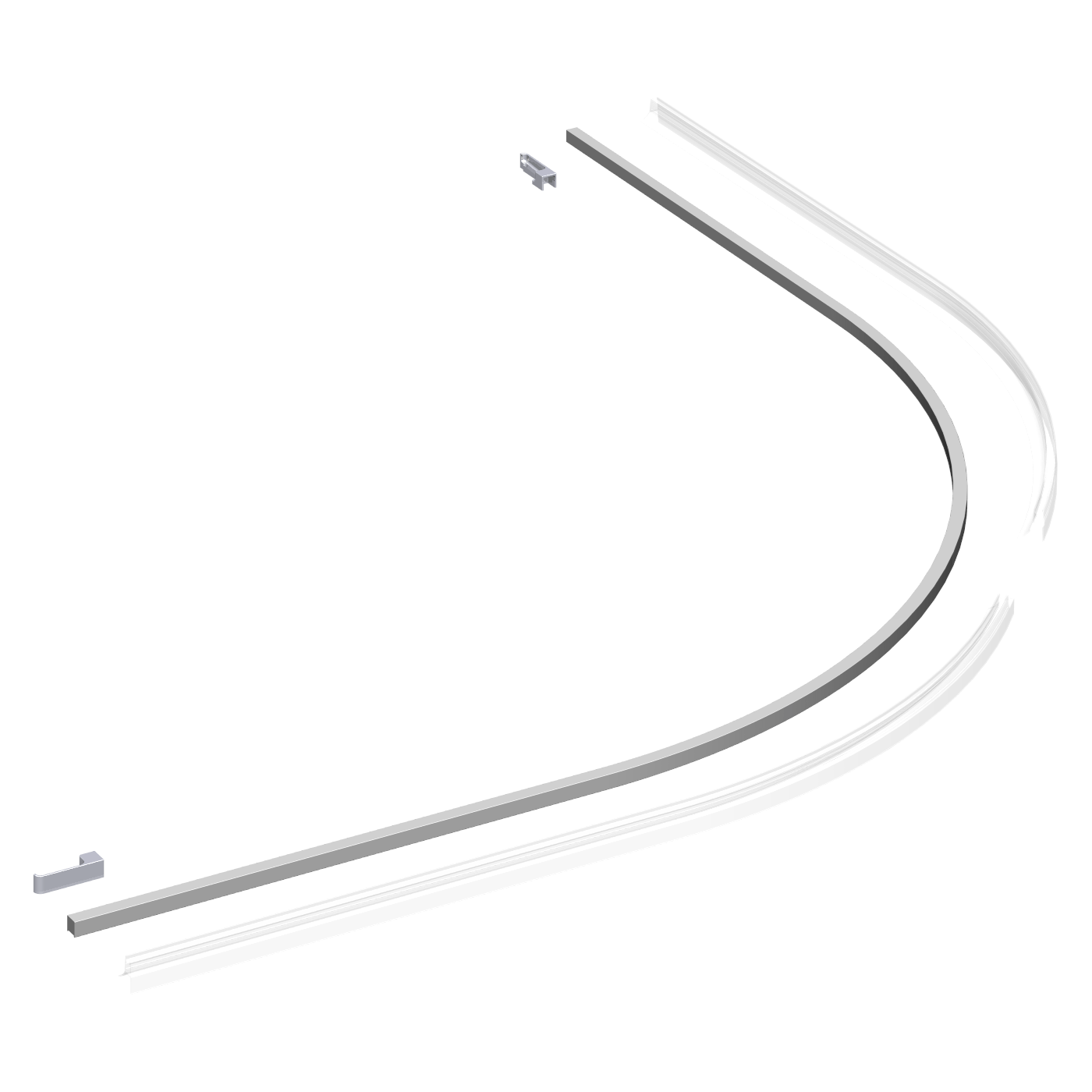 Dansani Match Gulvprofilsett til halvrund modell E - 2 dører Sateng Dansani Reservedel dusj DA-1600553