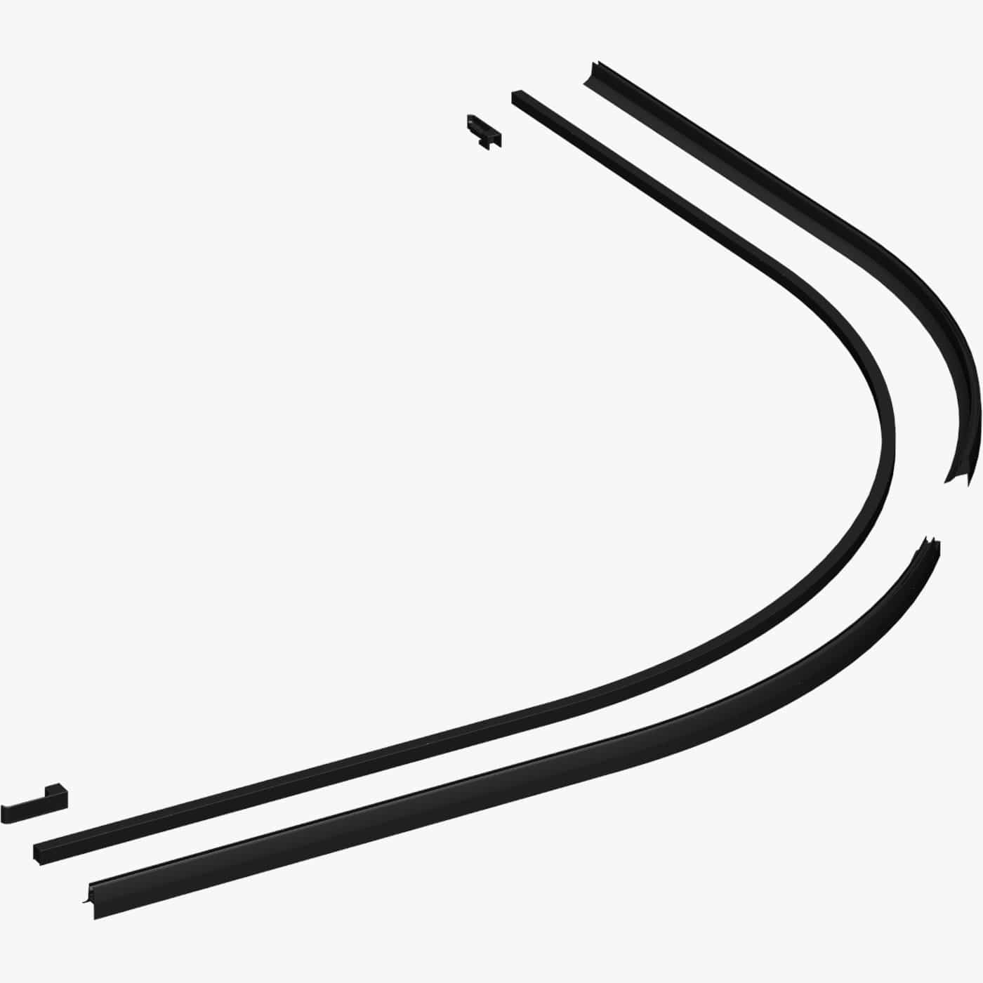 Dansani Match Gulvprofilsett til halvrund modell E - 2 dører Svart matt Dansani Reservedel dusj DA-1603553