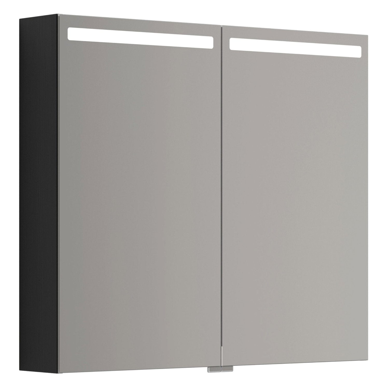 Dansani Mido+ Top Speilskap LED B50-80xH70,4cm Svart struktur / 80cm Dansani Speilskap DA-S518-129