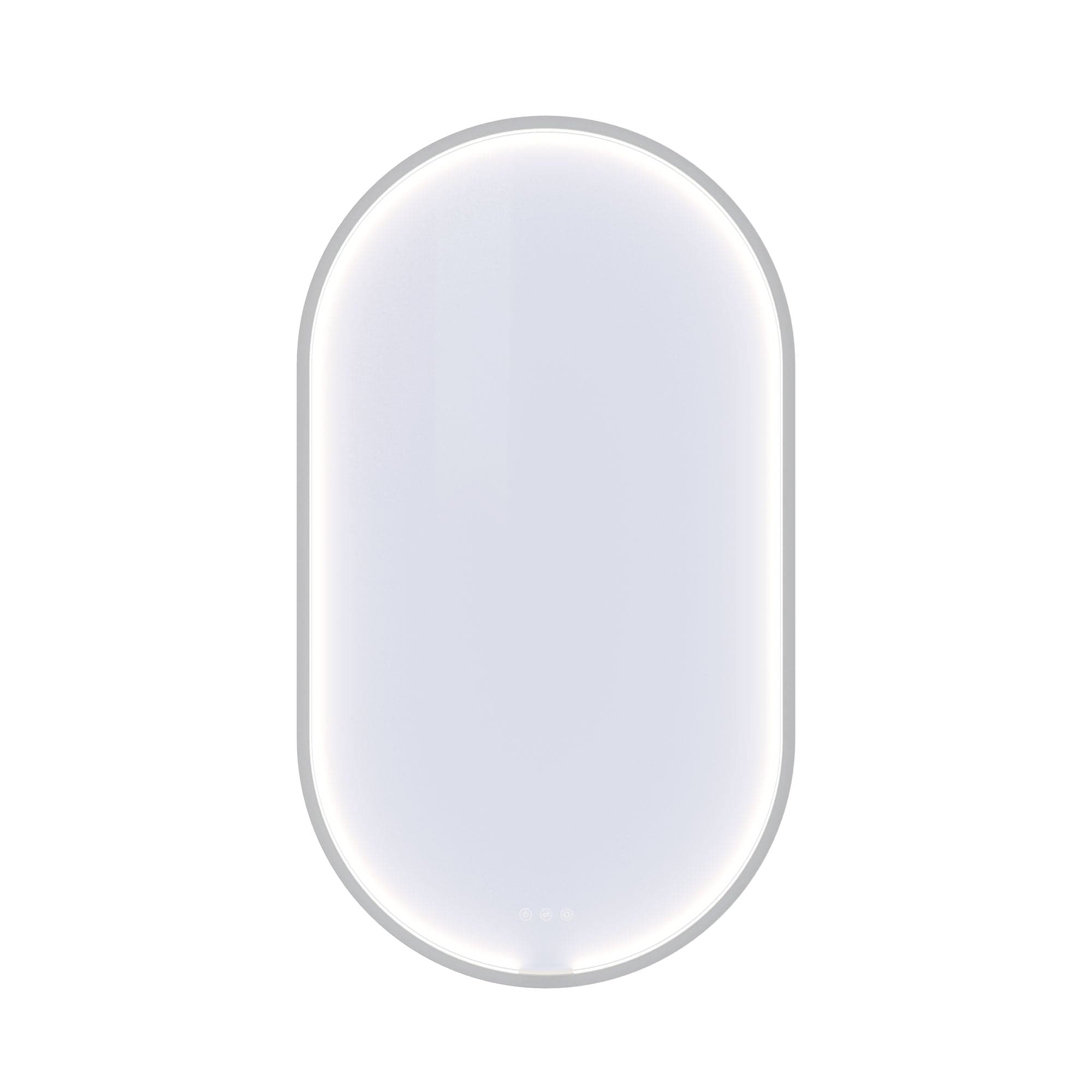 Dansani Moon Oval Rammespeil LED B60xH105cm Hvit matt Dansani Baderomsspeil DA-S826-010