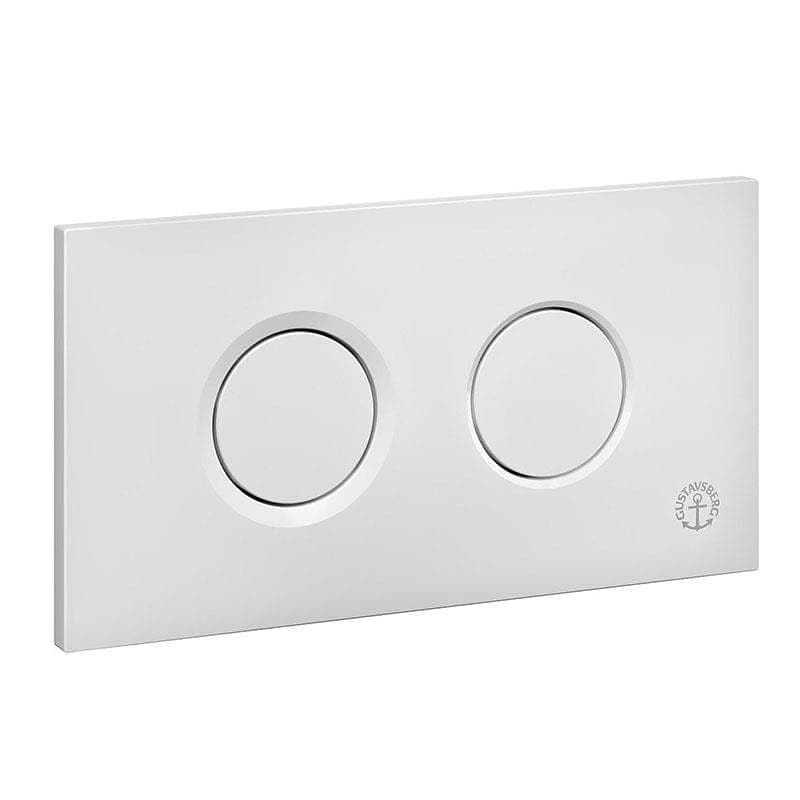 Gustavsberg Betjeningsplate XT Plast - Triomont runde knapper Hvit Gustavsberg Betjeningsplate og trykknapper VIL-6025657