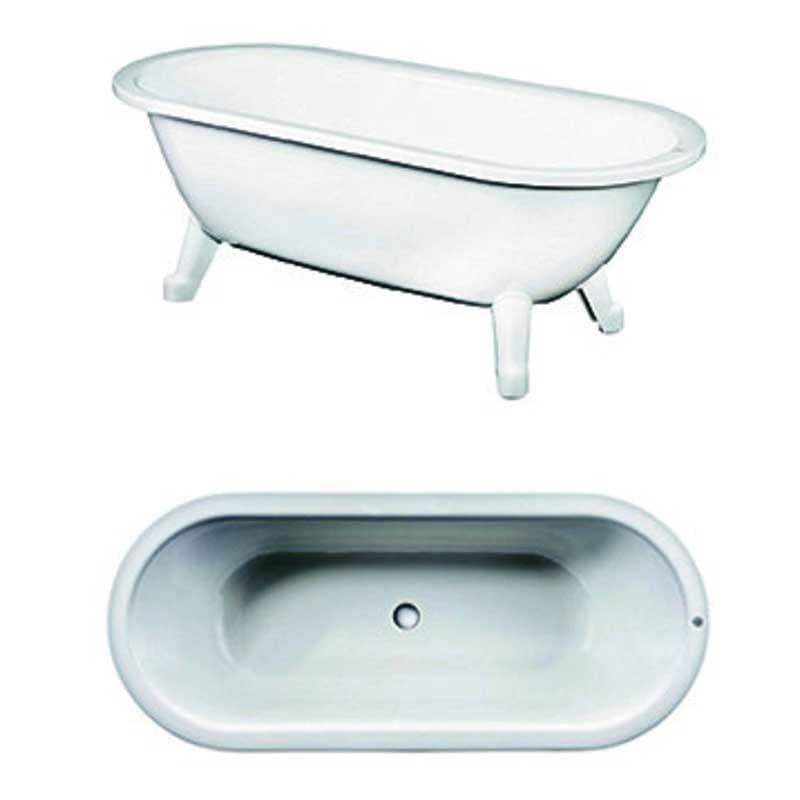 Gustavsberg Frittstående Badekar 6316 - uten føtter 158cm / Hvit Gustavsberg Frittstående badekar VIL-6030276