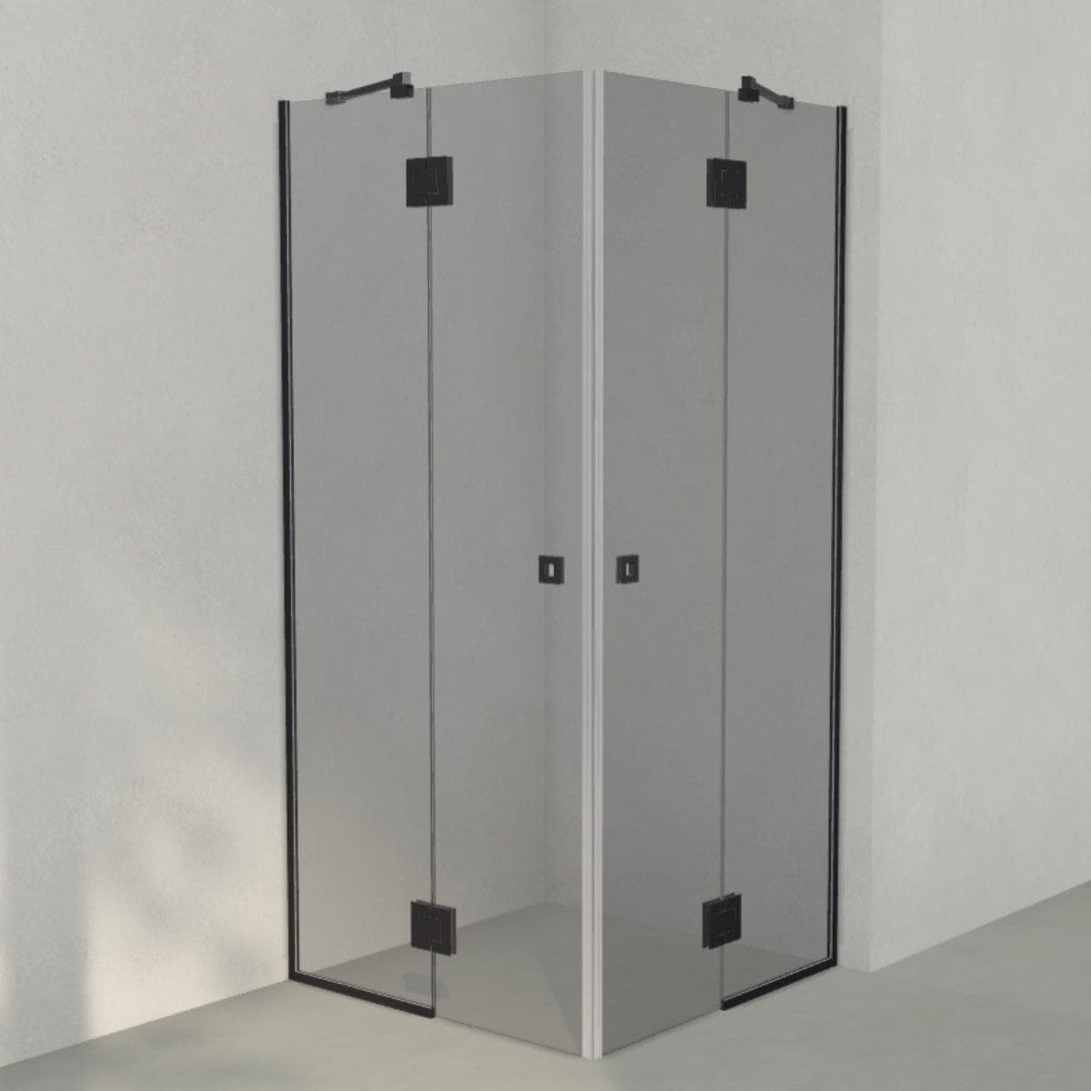 INR Dusjhjørne ARC 16 Frame Måltilpasset Svart matt / Måltilpasset / Grått glass INR Iconic Nordic Rooms Dusjhjørne INR-116103100