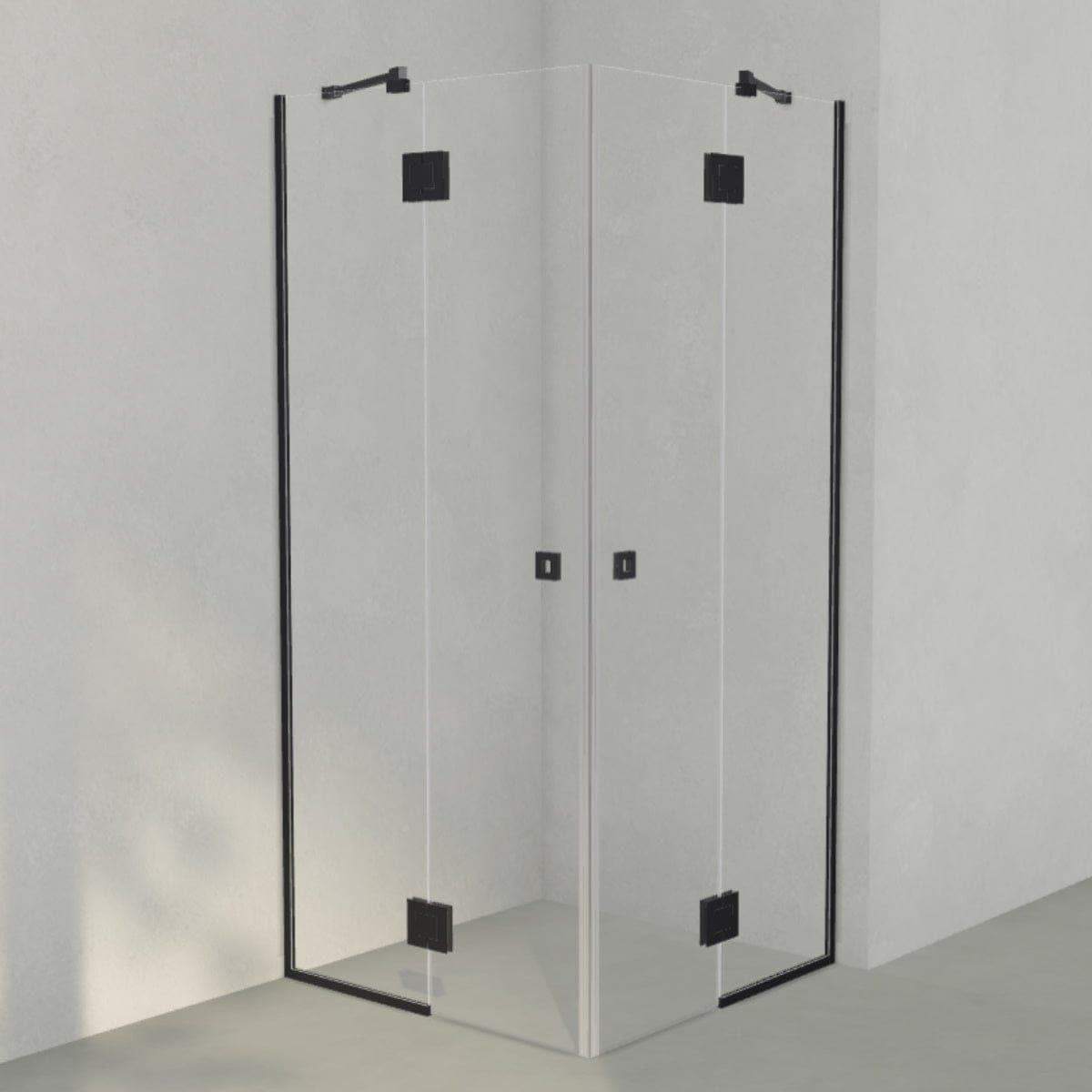 INR Dusjhjørne ARC 16 Frame Måltilpasset Svart matt / Måltilpasset / Opal klart glass INR Iconic Nordic Rooms Dusjhjørne INR-116112100