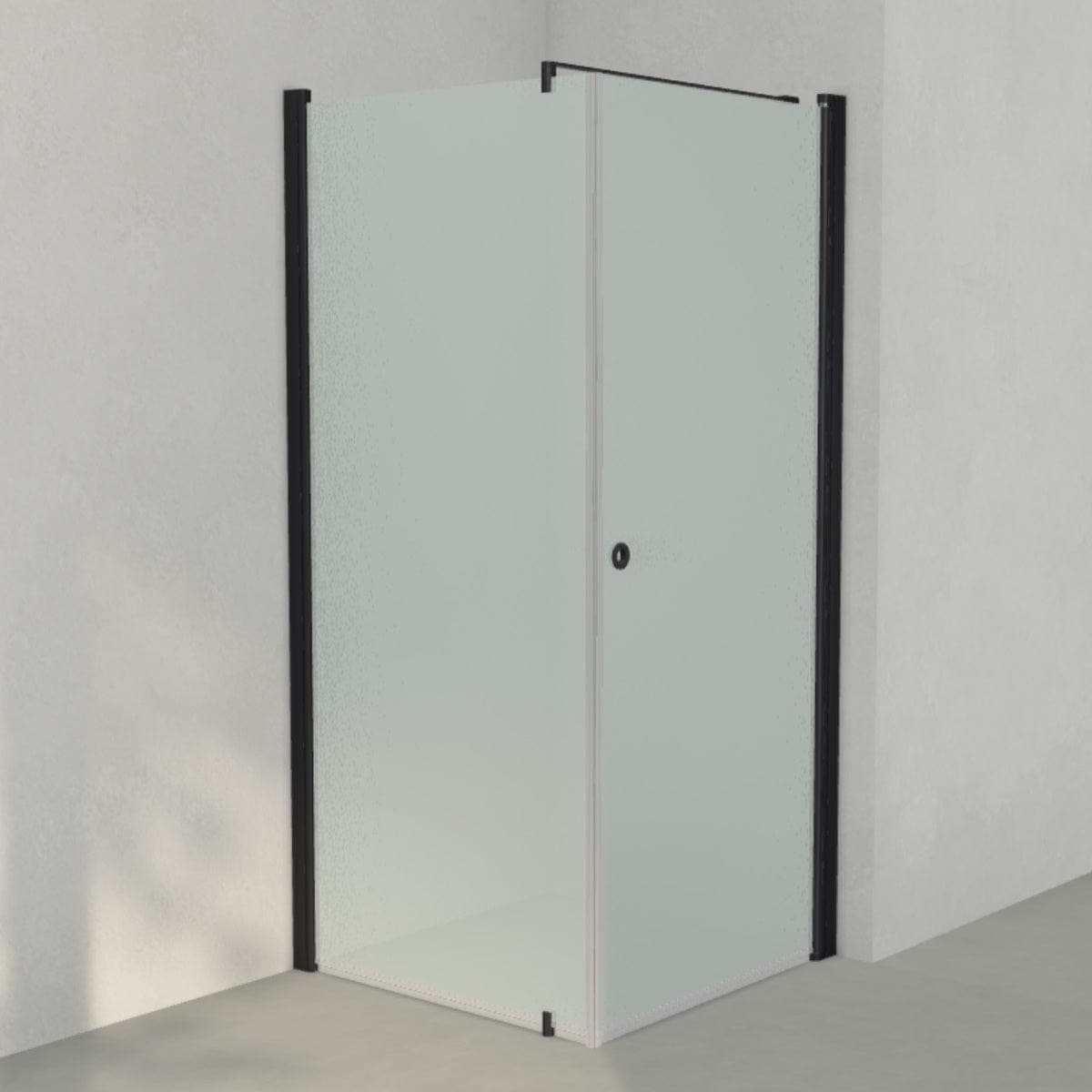 INR Dusjhjørne LINC 13 Måltilpasset Svart matt / Måltilpasset - høyre / Frostet glass INR Iconic Nordic Rooms Dusjhjørne INR-513210100