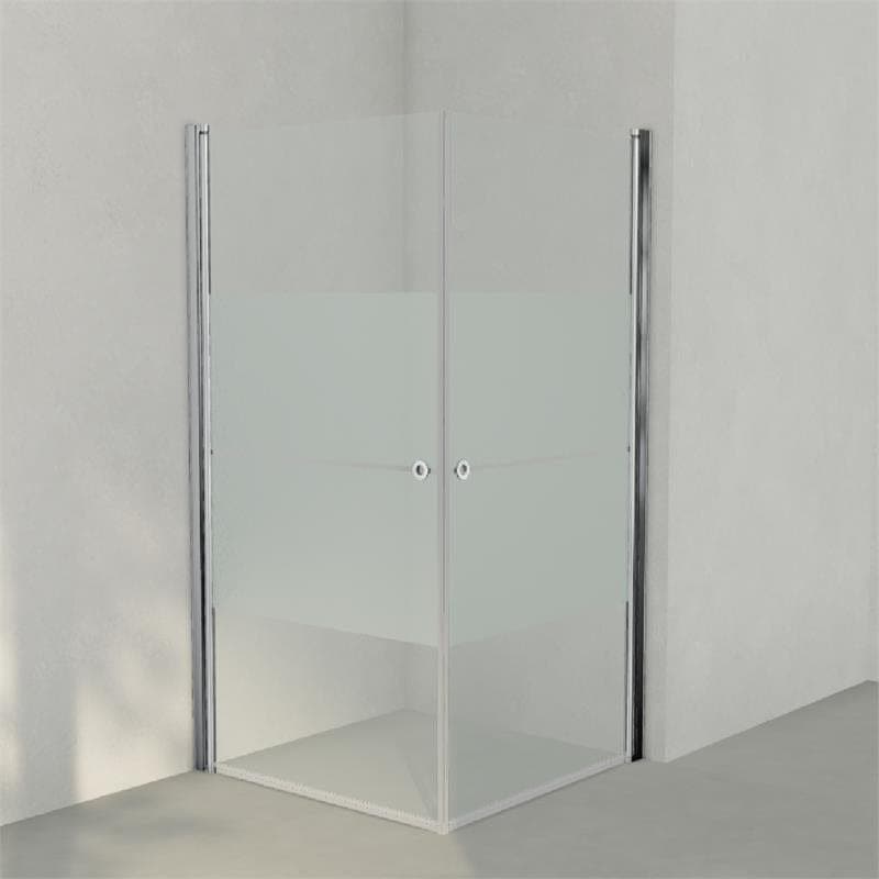 INR Dusjhjørne LINC ANGEL Frostet/Stripe Glass Krom / 100x100cm / Stripe glass INR Iconic Nordic Rooms Dusjhjørne INR-51230311