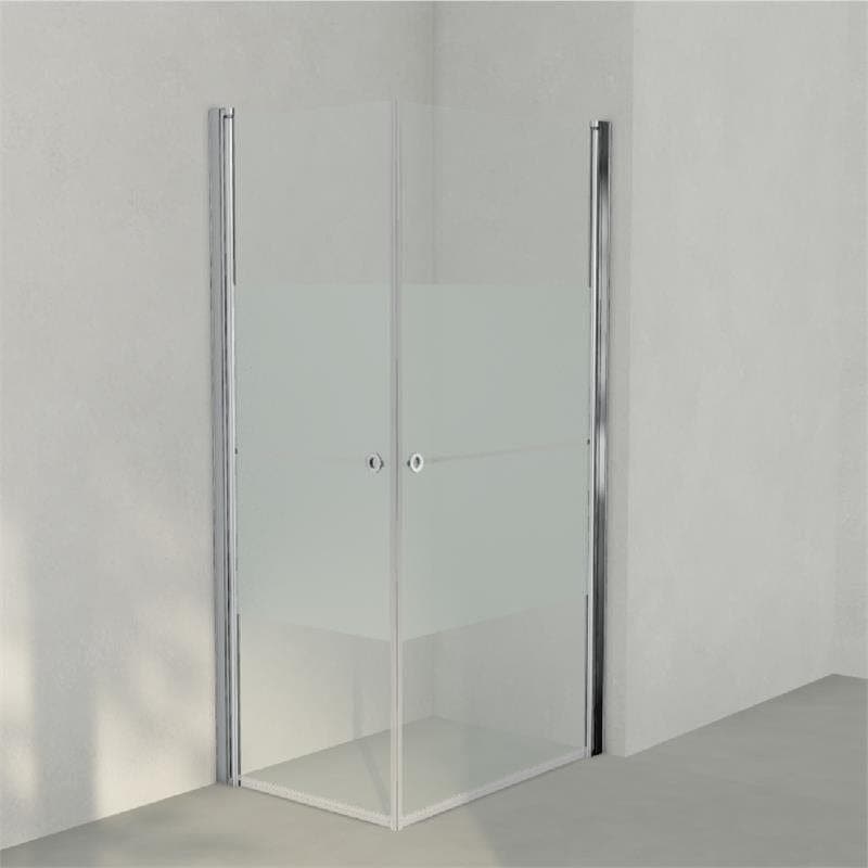 INR Dusjhjørne LINC ANGEL Frostet/Stripe Glass Krom / 70x100cm / Stripe glass INR Iconic Nordic Rooms Dusjhjørne INR-51230371