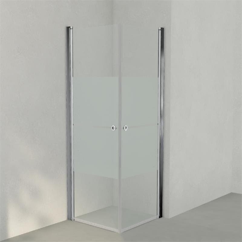 INR Dusjhjørne LINC ANGEL Frostet/Stripe Glass Krom / 70x70cm / Stripe glass INR Iconic Nordic Rooms Dusjhjørne INR-51230377