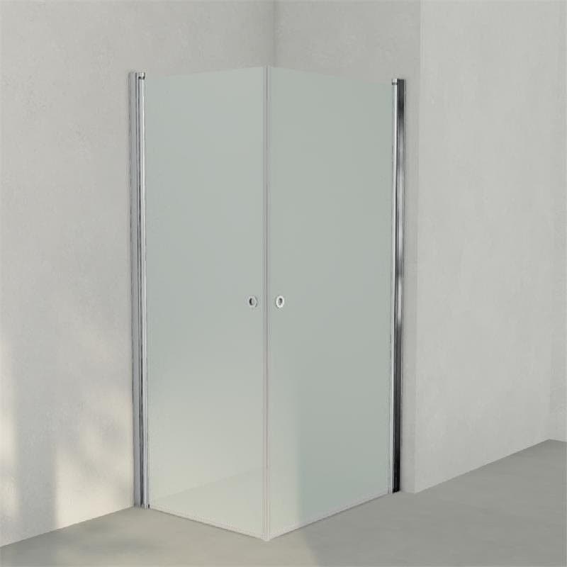 INR Dusjhjørne LINC ANGEL Frostet/Stripe Glass Krom / 80x100cm / Frostet glass INR Iconic Nordic Rooms Dusjhjørne INR-51210381