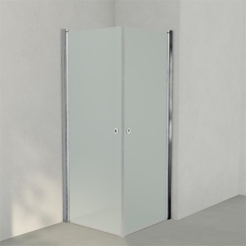 INR Dusjhjørne LINC ANGEL Frostet/Stripe Glass Krom / 80x80cm / Frostet glass INR Iconic Nordic Rooms Dusjhjørne INR-51210388