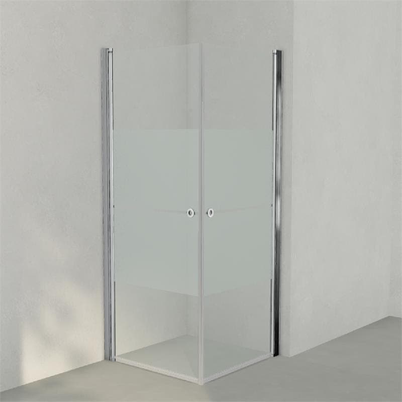 INR Dusjhjørne LINC ANGEL Frostet/Stripe Glass Krom / 80x80cm / Stripe glass INR Iconic Nordic Rooms Dusjhjørne INR-51230388