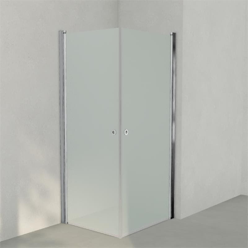 INR Dusjhjørne LINC ANGEL Frostet/Stripe Glass Krom / 80x90cm / Frostet glass INR Iconic Nordic Rooms Dusjhjørne INR-51210389