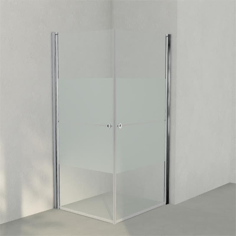 INR Dusjhjørne LINC ANGEL Frostet/Stripe Glass Krom / 90x100cm / Stripe glass INR Iconic Nordic Rooms Dusjhjørne INR-51230391
