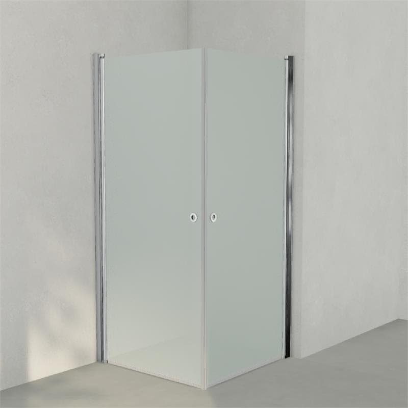 INR Dusjhjørne LINC ANGEL Frostet/Stripe Glass Krom / 90x90cm / Frostet glass INR Iconic Nordic Rooms Dusjhjørne INR-51210399