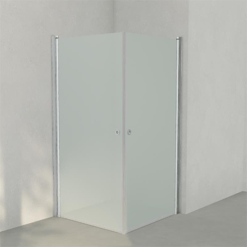 INR Dusjhjørne LINC ANGEL Frostet/Stripe Glass Matt aluminium / 100x100cm / Frostet glass INR Iconic Nordic Rooms Dusjhjørne INR-51210911