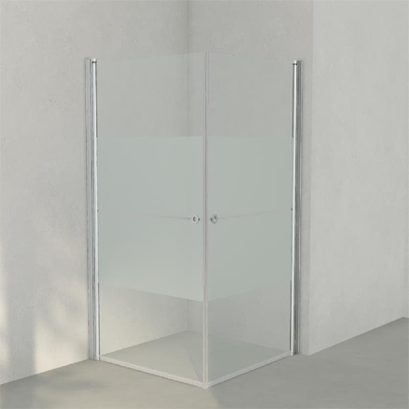 INR Dusjhjørne LINC ANGEL Frostet/Stripe Glass Matt aluminium / 100x100cm / Stripe glass INR Iconic Nordic Rooms Dusjhjørne INR-51230911