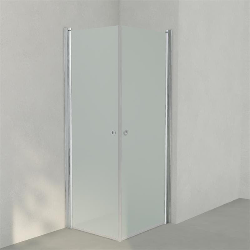 INR Dusjhjørne LINC ANGEL Frostet/Stripe Glass Matt aluminium / 70x80cm / Frostet glass INR Iconic Nordic Rooms Dusjhjørne INR-51210978