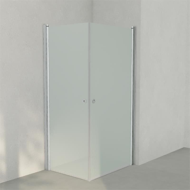 INR Dusjhjørne LINC ANGEL Frostet/Stripe Glass Matt aluminium / 80x100cm / Frostet glass INR Iconic Nordic Rooms Dusjhjørne INR-51210981