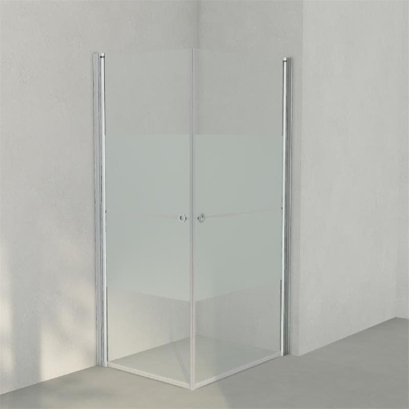 INR Dusjhjørne LINC ANGEL Frostet/Stripe Glass Matt aluminium / 80x100cm / Stripe glass INR Iconic Nordic Rooms Dusjhjørne INR-51230981