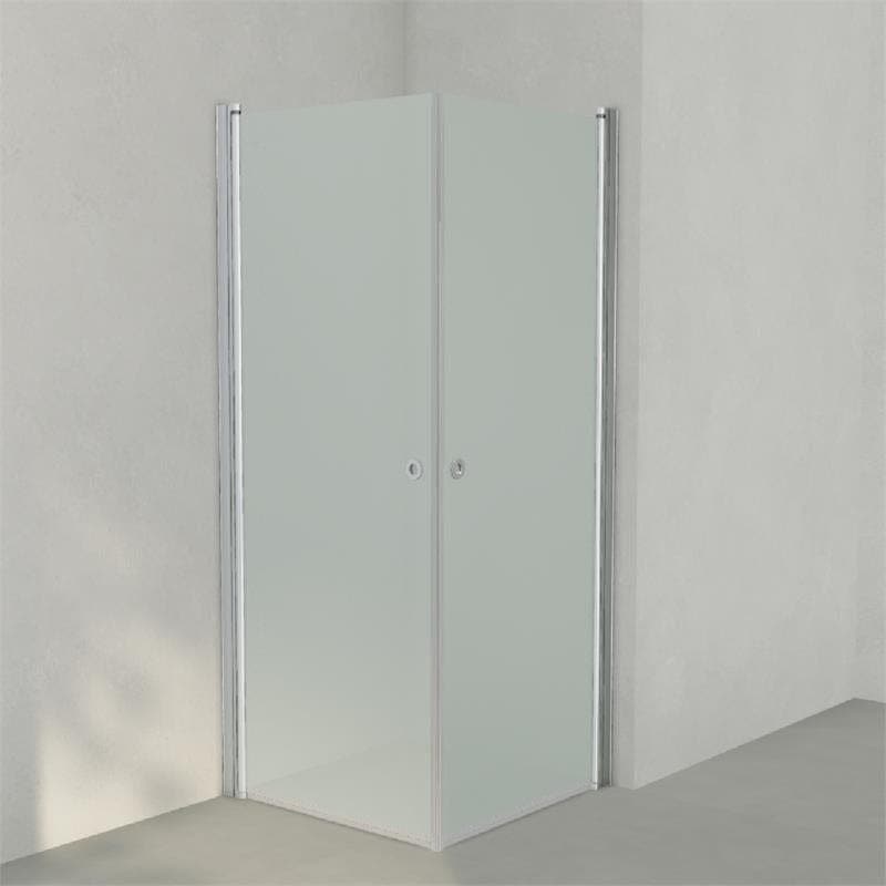 INR Dusjhjørne LINC ANGEL Frostet/Stripe Glass Matt aluminium / 80x80cm / Frostet glass INR Iconic Nordic Rooms Dusjhjørne INR-51210988