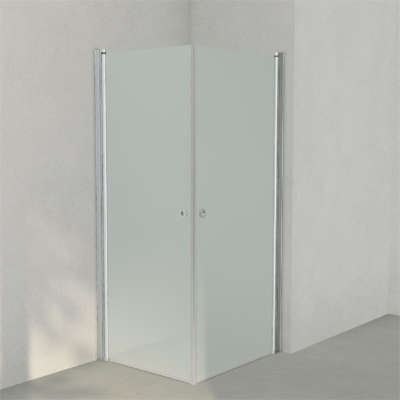 INR Dusjhjørne LINC ANGEL Frostet/Stripe Glass Matt aluminium / 80x90cm / Frostet glass INR Iconic Nordic Rooms Dusjhjørne INR-51210989