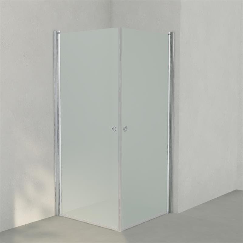 INR Dusjhjørne LINC ANGEL Frostet/Stripe Glass Matt aluminium / 90x90cm / Frostet glass INR Iconic Nordic Rooms Dusjhjørne INR-51210999