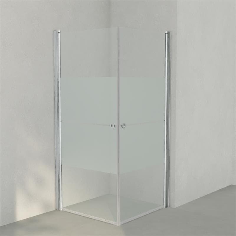 INR Dusjhjørne LINC ANGEL Frostet/Stripe Glass Matt aluminium / 90x90cm / Stripe glass INR Iconic Nordic Rooms Dusjhjørne INR-51230999