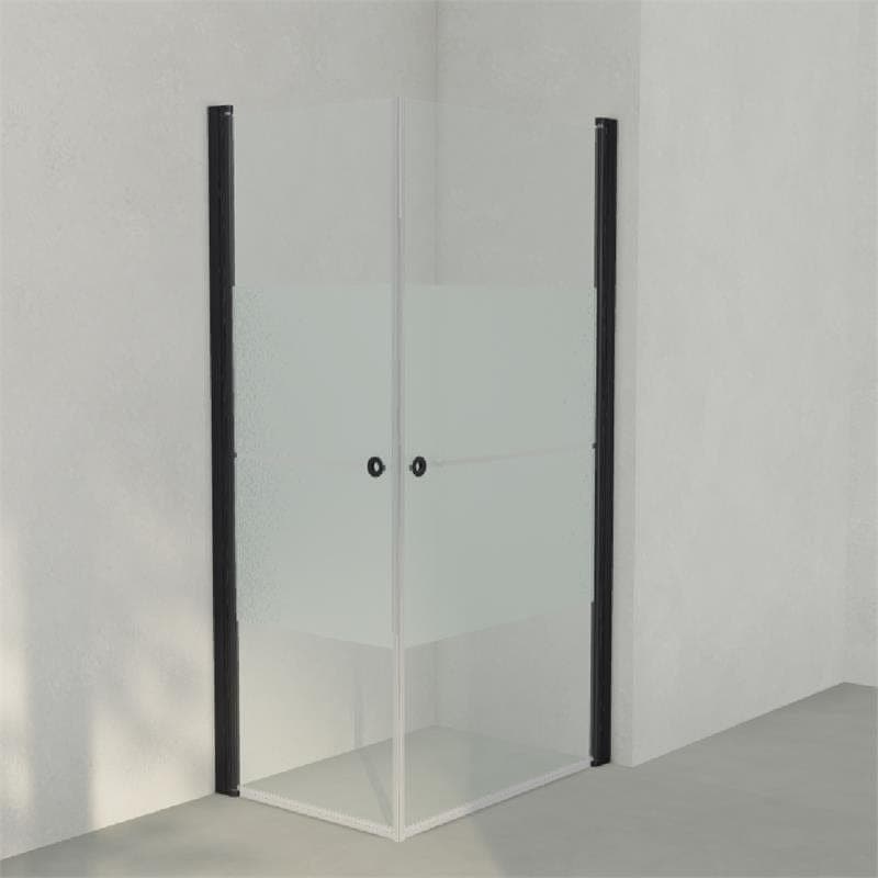 INR Dusjhjørne LINC ANGEL Frostet/Stripe Glass Svart matt / 70x100cm / Stripe glass INR Iconic Nordic Rooms Dusjhjørne INR-51230171