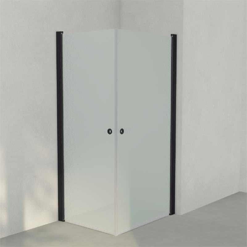 INR Dusjhjørne LINC ANGEL Frostet/Stripe Glass Svart matt / 80x100cm / Frostet glass INR Iconic Nordic Rooms Dusjhjørne INR-51210181