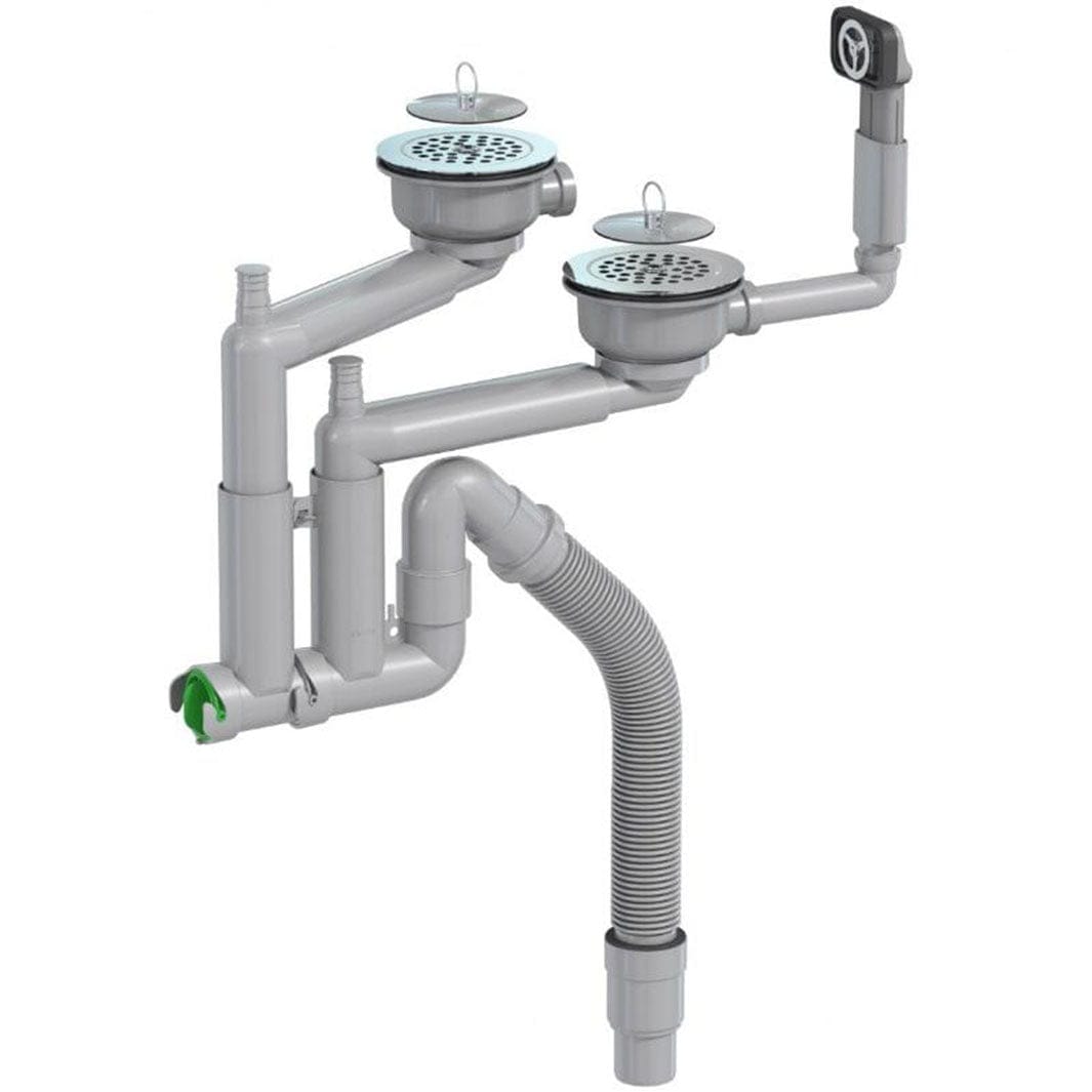 Intra Smartloc Kjøkkenvannlås 3 1/2" - dobbel kum Sil og propp Intra Vannlås AH-783024