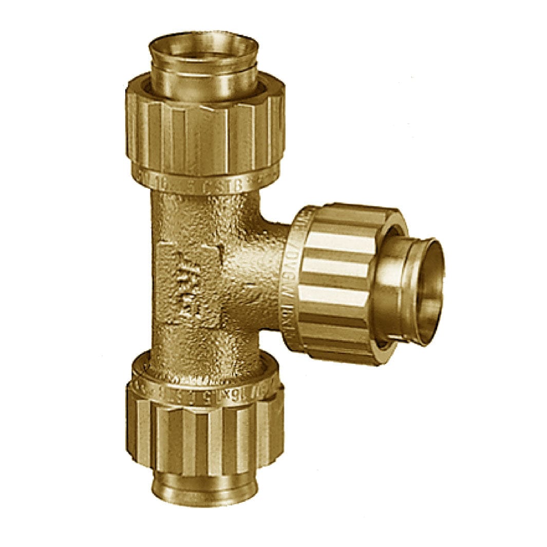 JRG Sanipex T-Rør - tre kuplinger 12mm JRG Sanipex Rørdeler tappevann AR-5112077