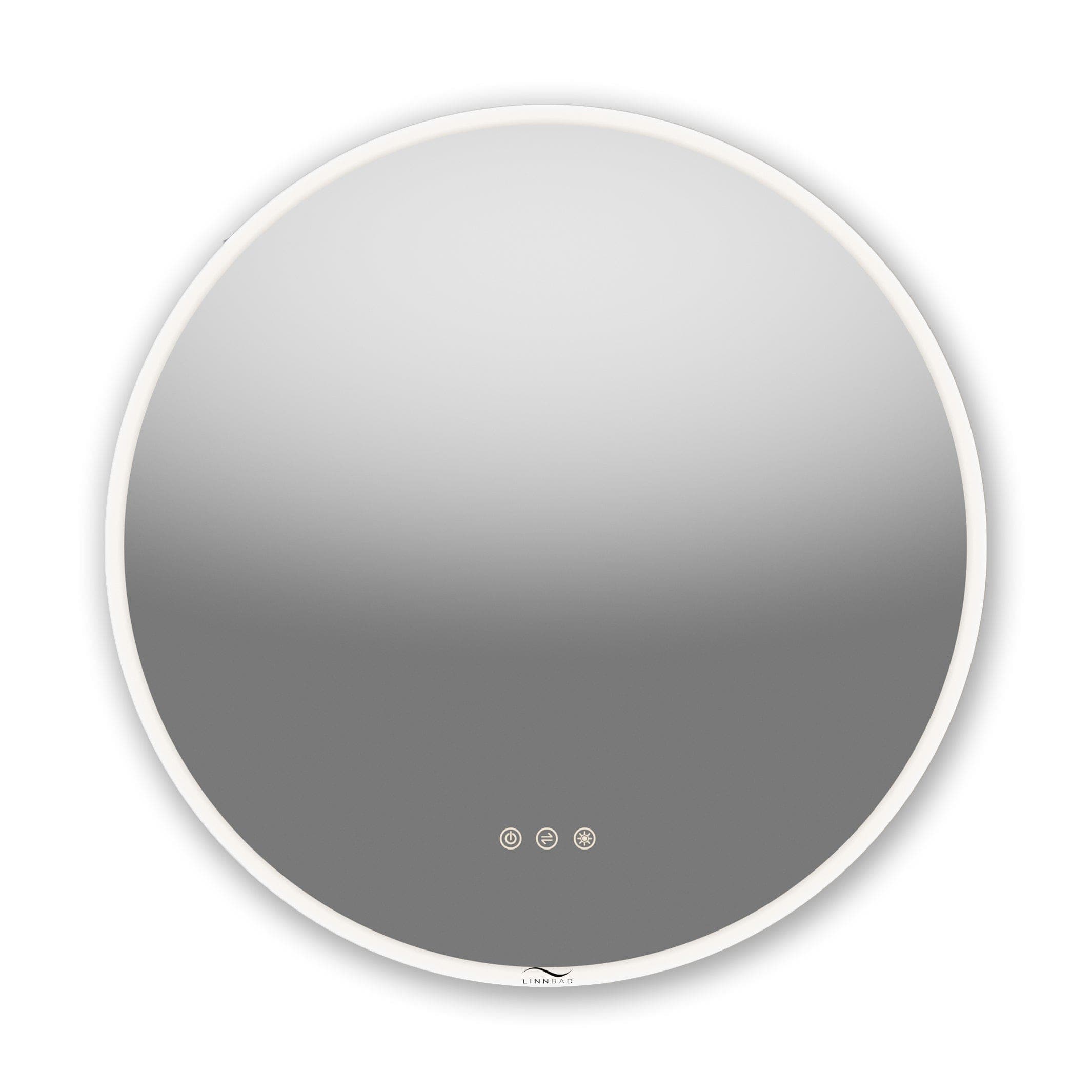 Linn Bad Finden Rundt Speil med lys, dimmer og fargejustering Linn Bad Baderomsspeil
